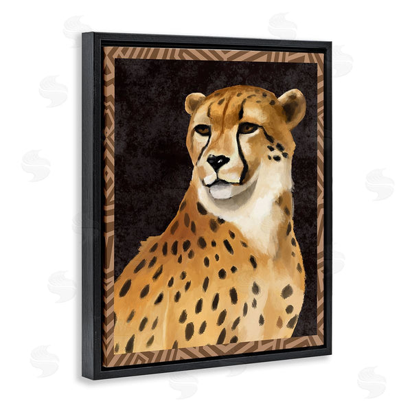 Stupell Industries Lucca Sheppard | Leopard With Geometric Border Wall Art