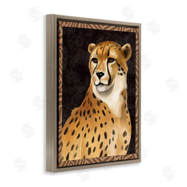 Stupell Industries Lucca Sheppard | Leopard With Geometric Border Wall Art