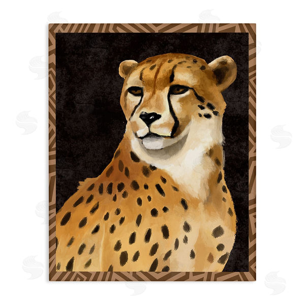 stupell industries Lucca Sheppard | Leopard with Geometric Border Wall Art