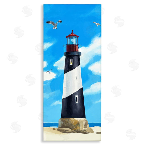 stupell industries Lucca Sheppard | Lighthouse on Beach Wall Art
