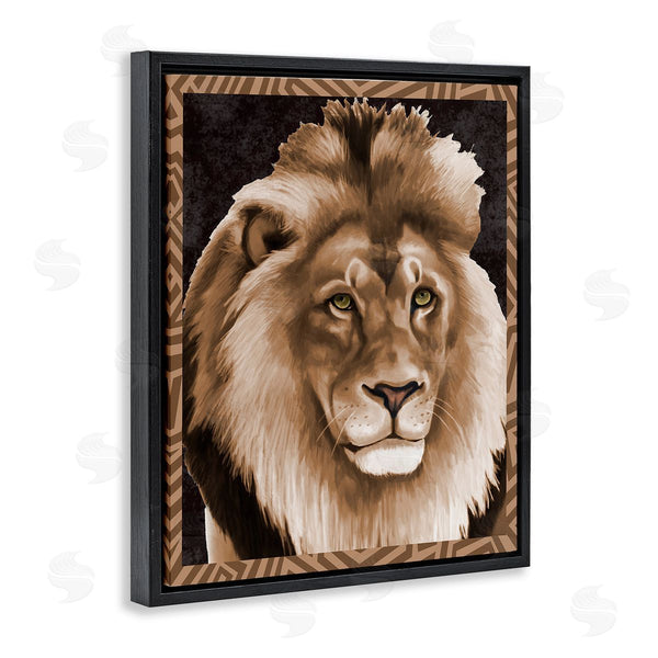 Stupell Industries Lucca Sheppard | Lion With Geometric Border Wall Art