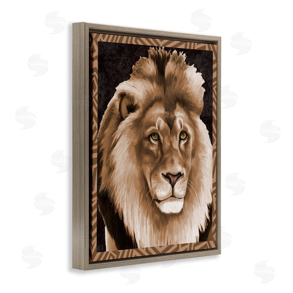 Stupell Industries Lucca Sheppard | Lion With Geometric Border Wall Art