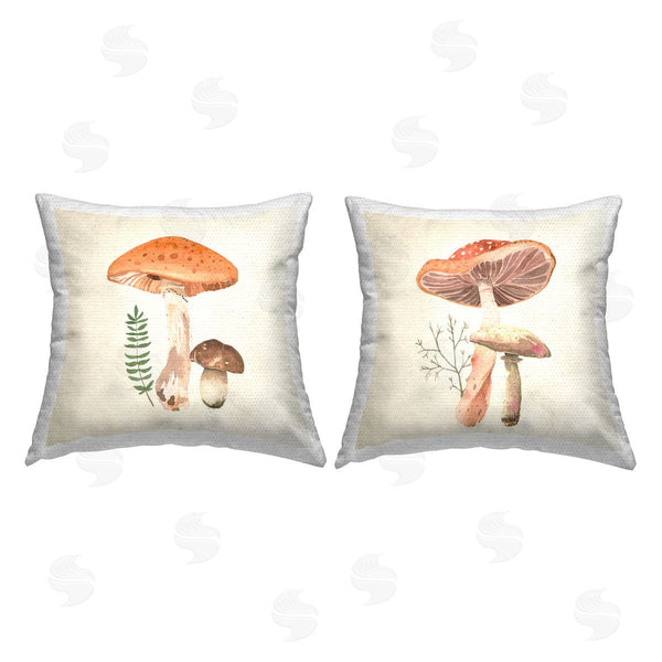 Stupell Industries Lucca Sheppard | Mushroom Fungi Forest Botanicals Printed Throw Pillow Set