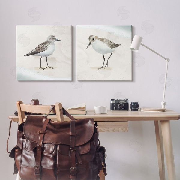 Stupell Industries Lucca Sheppard | Soothing Sandpiper Bird Stepping Wall Art