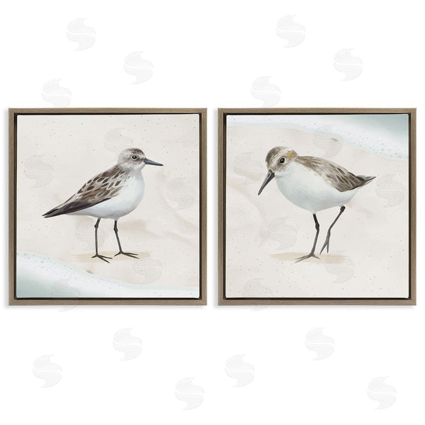 Stupell Industries Lucca Sheppard | Soothing Sandpiper Bird Stepping Wall Art