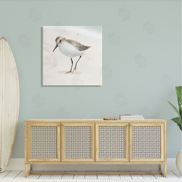 Stupell Industries Lucca Sheppard | Stepping Sandpiper Bird Ocean Shoreline Beach Scene Wall Art