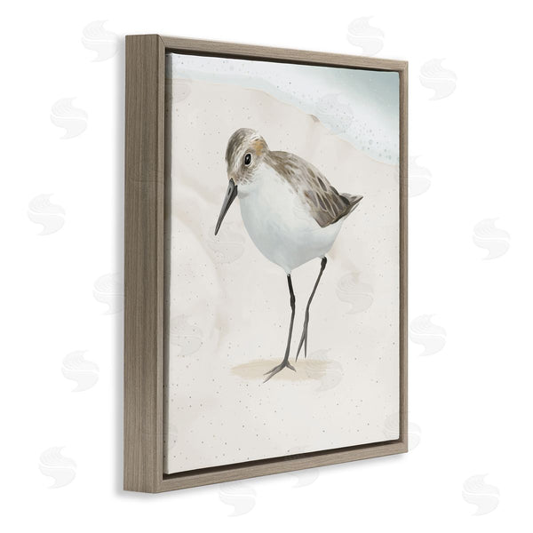 Stupell Industries Lucca Sheppard | Stepping Sandpiper Bird Ocean Shoreline Beach Scene Wall Art