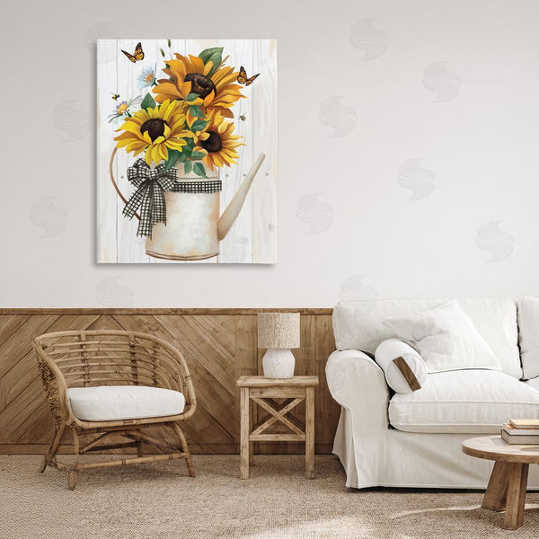 Stupell Industries Lucca Sheppard | Sunflower Trio In Watering Can Wall Art