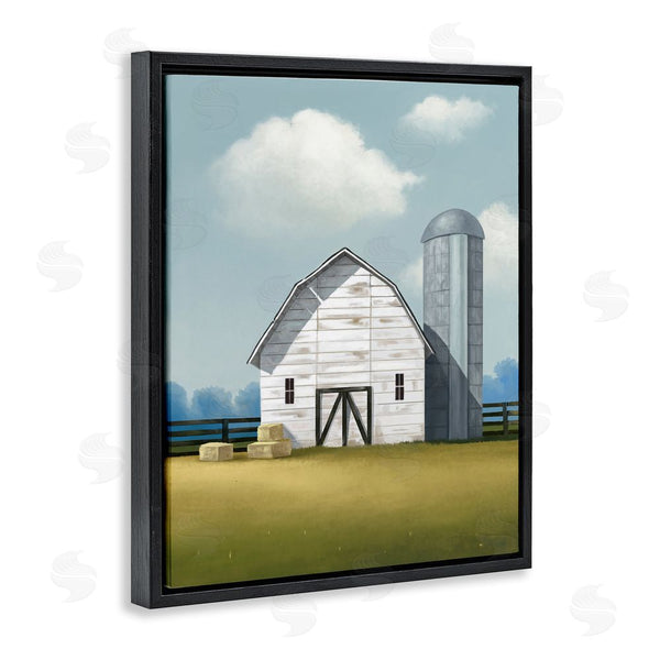 Stupell Industries Lucca Sheppard | White Barn With Hay Stacks Wall Art