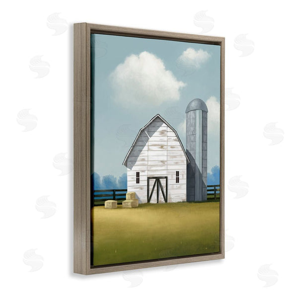 Stupell Industries Lucca Sheppard | White Barn With Hay Stacks Wall Art