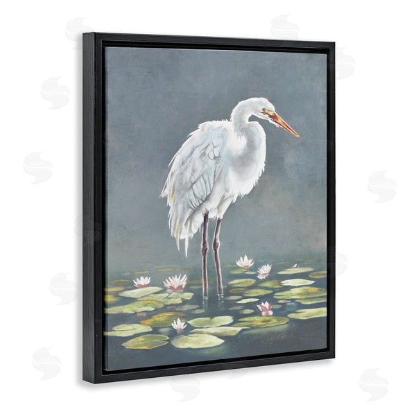 Stupell Industries Lucca Sheppard | White Heron & Pond Lilies Wall Art