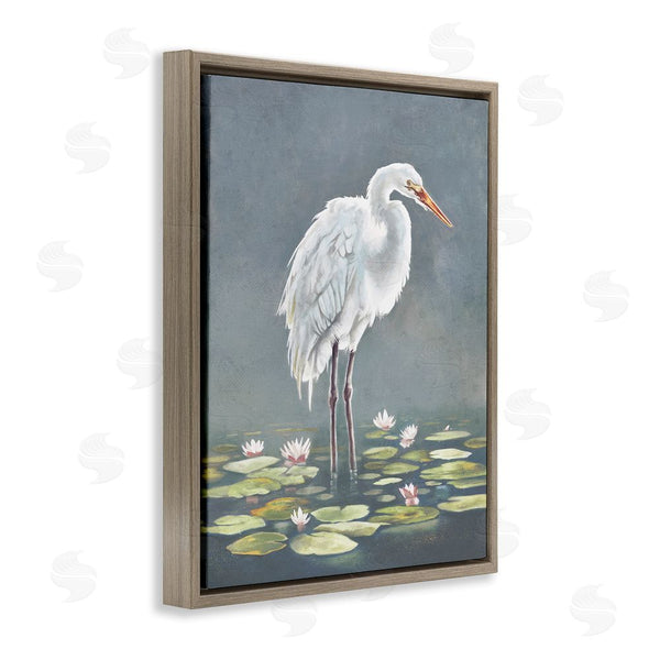 Stupell Industries Lucca Sheppard | White Heron & Pond Lilies Wall Art
