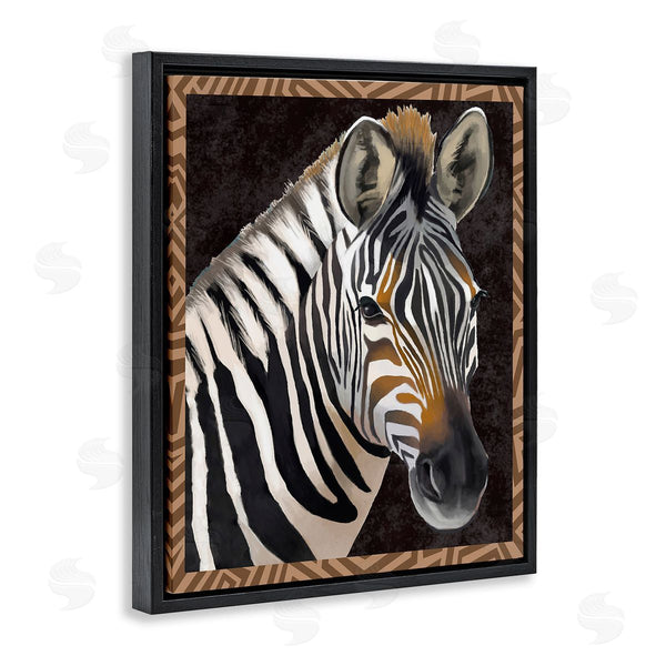 Stupell Industries Lucca Sheppard | Zebra With Geometric Border Wall Art
