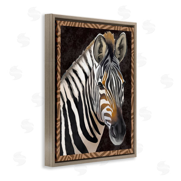 Stupell Industries Lucca Sheppard | Zebra With Geometric Border Wall Art