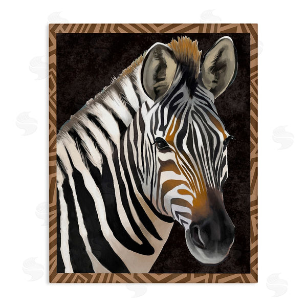 stupell industries Lucca Sheppard | Zebra with Geometric Border Wall Art