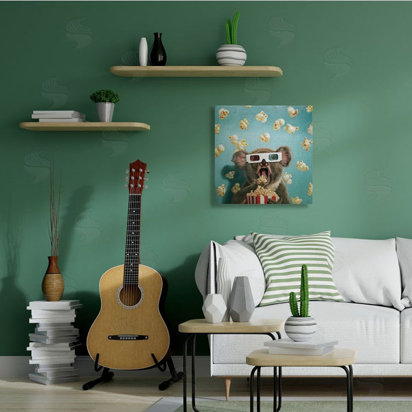 Stupell Industries Lucia Heffernan | Adorable Koala Watching Movie With Popcorn Wall Art