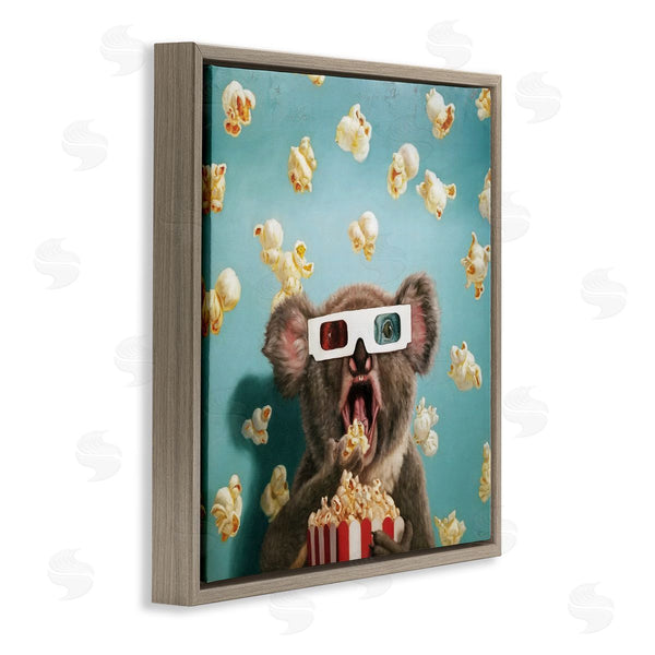 Stupell Industries Lucia Heffernan | Adorable Koala Watching Movie With Popcorn Wall Art