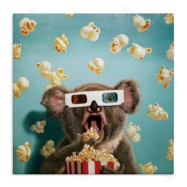 stupell industries Lucia Heffernan | Adorable Koala Watching Movie with Popcorn Wall Art