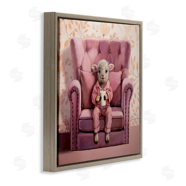 Stupell Industries Lucia Heffernan | Baby Cow In Pink Chair Wall Art
