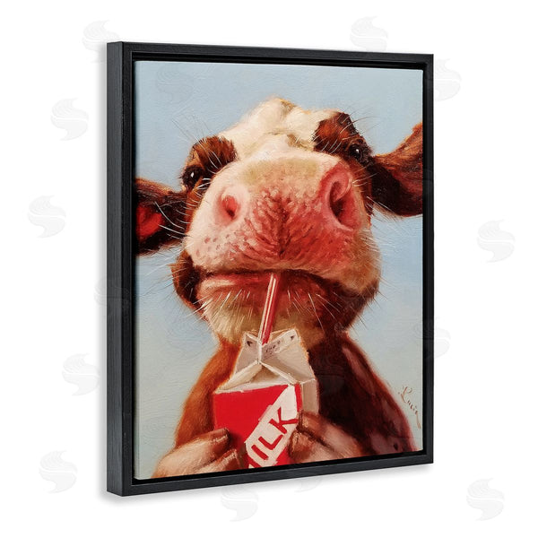 Stupell Industries Lucia Heffernan | Baby Cow Milk Box Carton Farm Portrait Wall Art