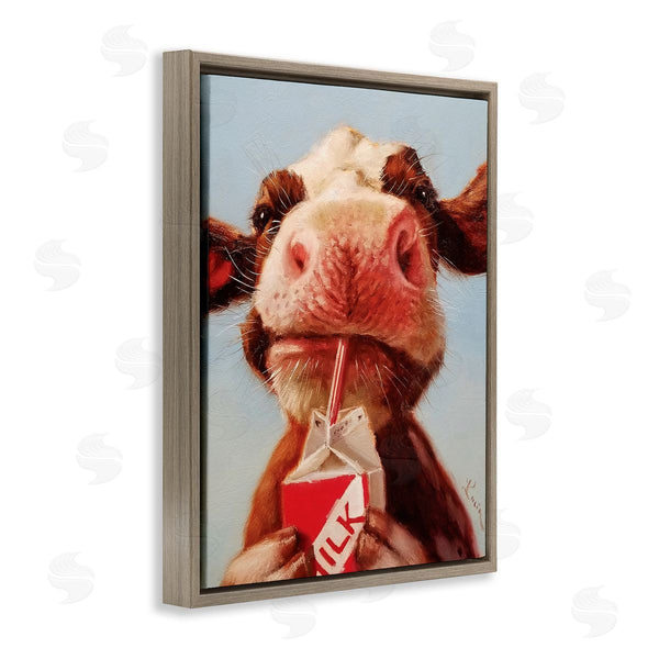 Stupell Industries Lucia Heffernan | Baby Cow Milk Box Carton Farm Portrait Wall Art