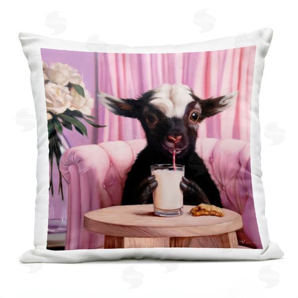 Stupell Industries Lucia Heffernan | Baby Goat Sipping Milk Printed Throw Pillow