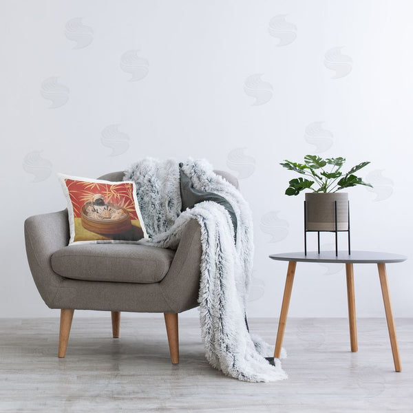 Stupell Industries Lucia Heffernan | Bamboo Steamer Bird Printed Throw Pillow