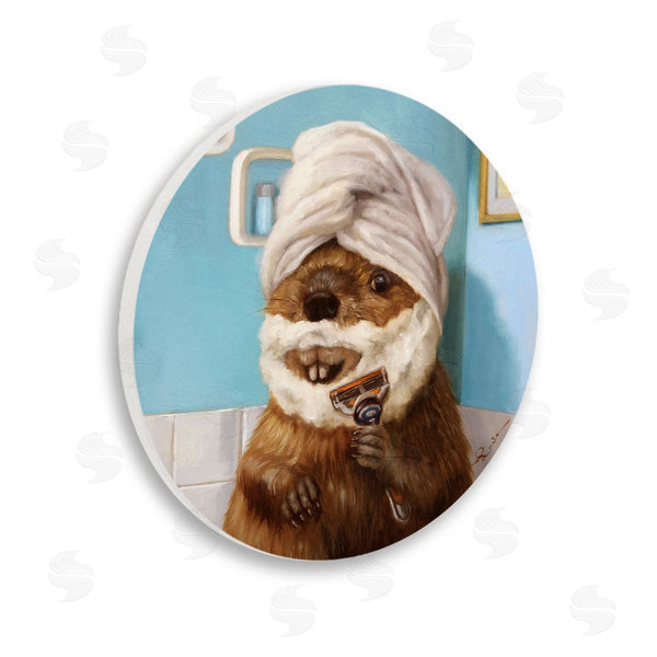 stupell industries Lucia Heffernan | Beaver Bathroom Shaving Animal Wall Art