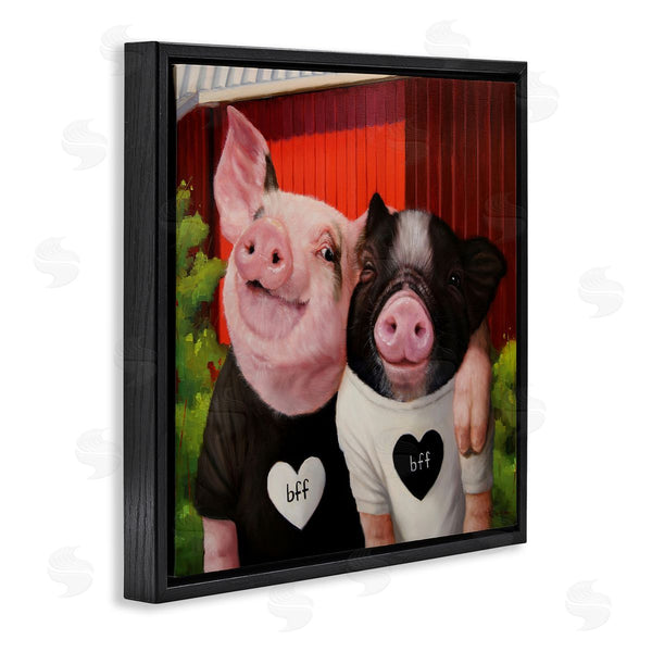 Stupell Industries Lucia Heffernan | Best Friends Forever Farm Pigs Happy Fun Animals Wall Art