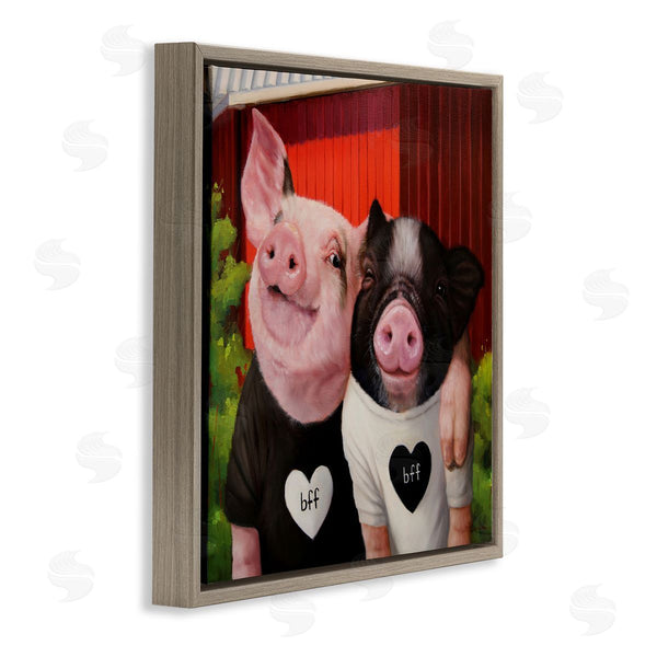 Stupell Industries Lucia Heffernan | Best Friends Forever Farm Pigs Happy Fun Animals Wall Art