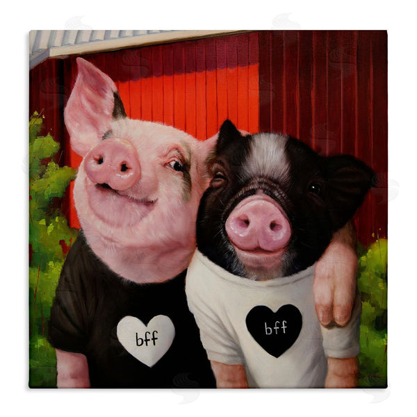 stupell industries Lucia Heffernan | Best Friends Forever Farm Pigs Happy Fun Animals Wall Art