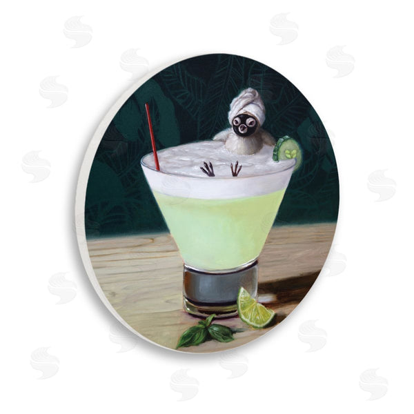 stupell industries Lucia Heffernan | Bird Bathing Cucumber Martini Funny Animal Spa Day Wall Art