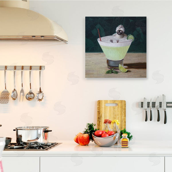 Stupell Industries Lucia Heffernan | Bird Bathing In Cucumber Martini Funny Animal Wall Art