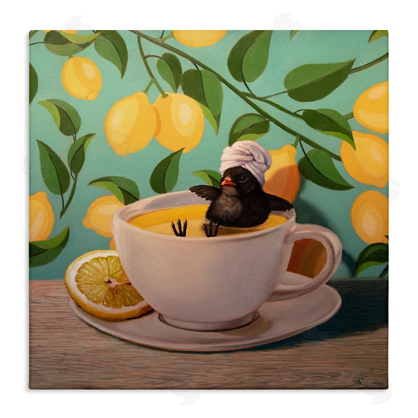 stupell industries Lucia Heffernan | Bird Bathing Lemon Tea Wall Art