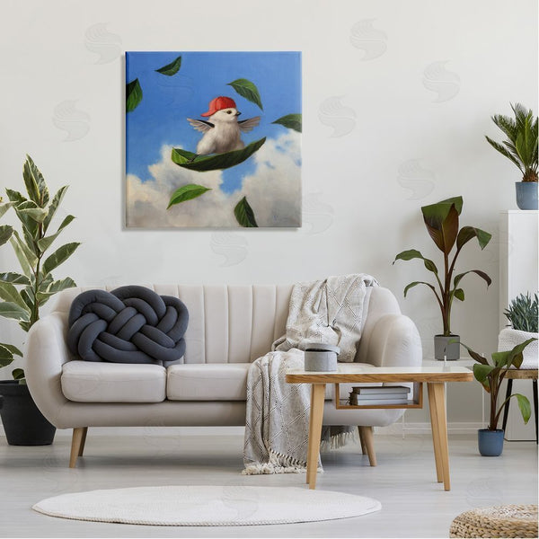 Stupell Industries Lucia Heffernan | Bird Leaf Surfing Windy Sky Wall Art