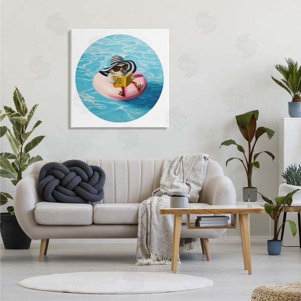 Stupell Industries Lucia Heffernan | Bird Reading Book Pool Float Beverly Hills Sun Hat Wall Art