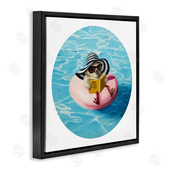 Stupell Industries Lucia Heffernan | Bird Reading Book Pool Float Beverly Hills Sun Hat Wall Art