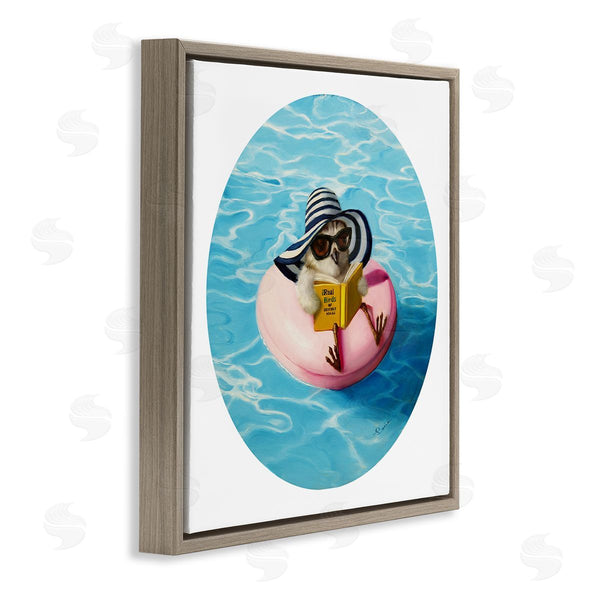 Stupell Industries Lucia Heffernan | Bird Reading Book Pool Float Beverly Hills Sun Hat Wall Art