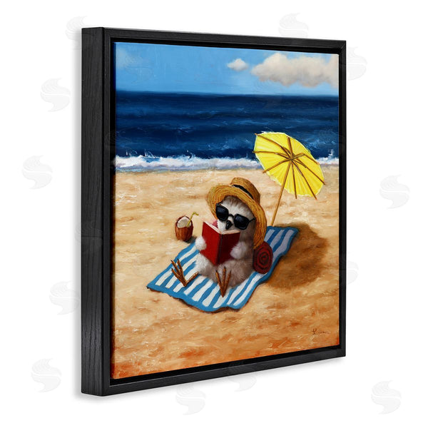 Stupell Industries Lucia Heffernan | Bird Sunbathing Reading Beach Wall Art