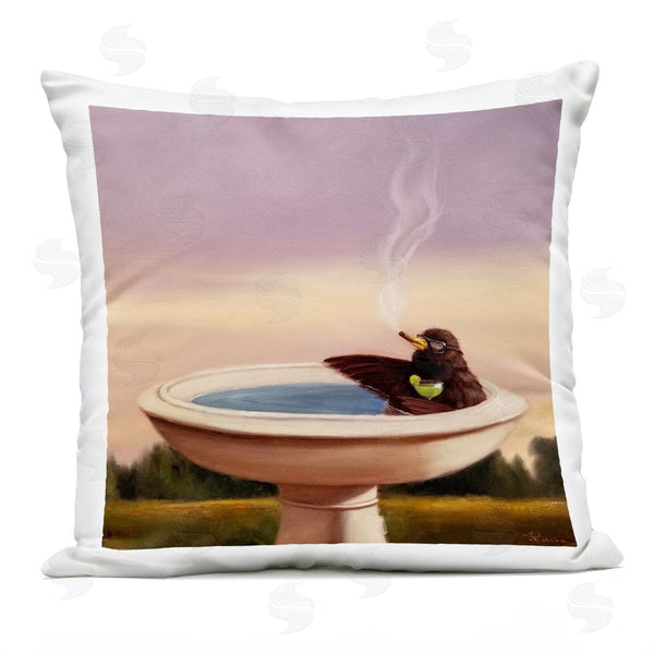 Stupell Industries Lucia Heffernan | Birdbath Best Life Printed Throw Pillow