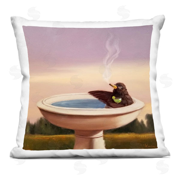 stupell industries Lucia Heffernan | Birdbath Best Life Printed Throw Pillow