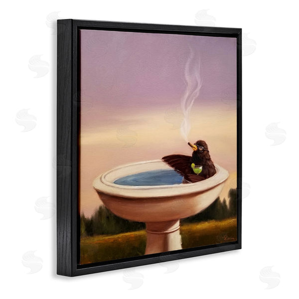 Stupell Industries Lucia Heffernan | Birdbath With Cocktail Humor Wall Art