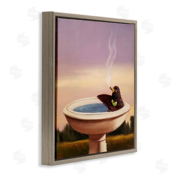 Stupell Industries Lucia Heffernan | Birdbath With Cocktail Humor Wall Art