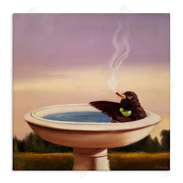 stupell industries Lucia Heffernan | Birdbath with Cocktail Humor Wall Art