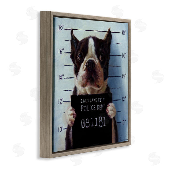 Stupell Industries Lucia Heffernan | Boston Terrier Jail Convicted Mugshot Wall Art