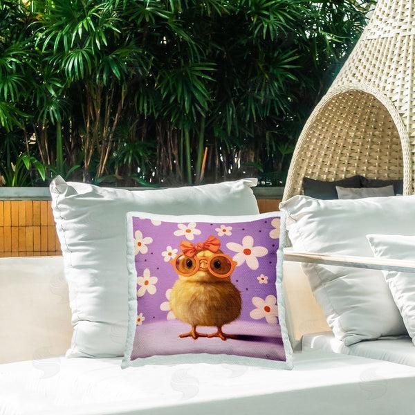 Stupell Industries Lucia Heffernan | Bow Peep Groovy Chick Throw Pillow