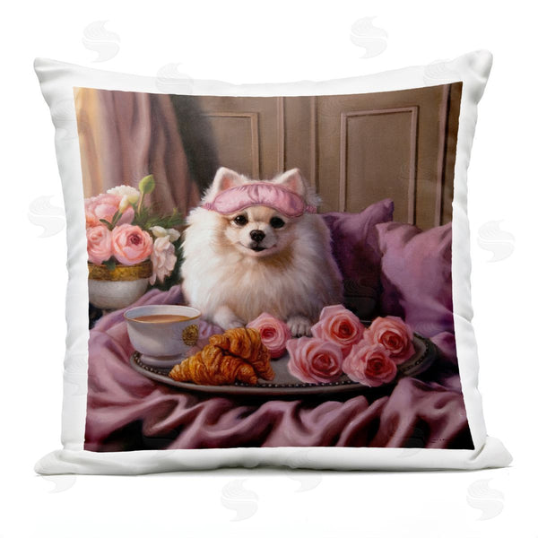 Stupell Industries Lucia Heffernan | Breakfast In Bed Puppy Printed Throw Pillow
