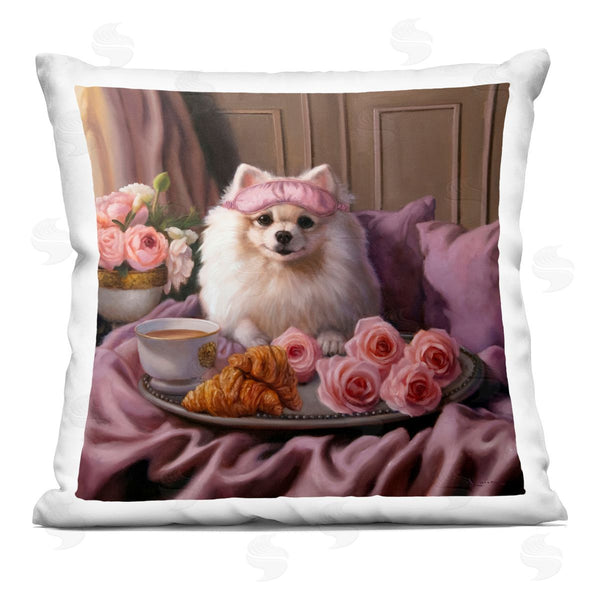 stupell industries Lucia Heffernan | Breakfast in Bed Puppy Printed Throw Pillow