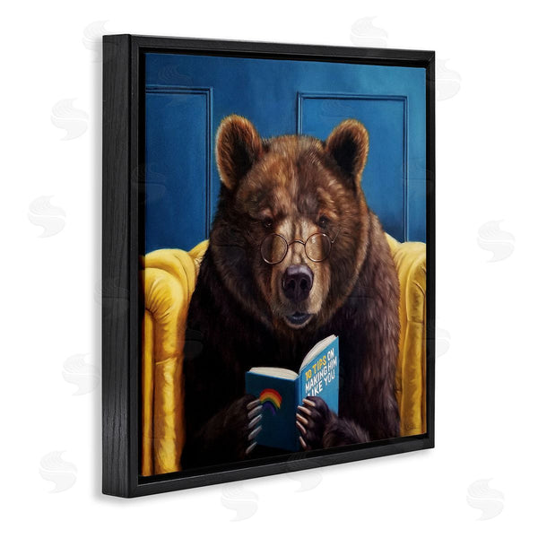 Stupell Industries Lucia Heffernan | Brown Bear Reading Dating Book