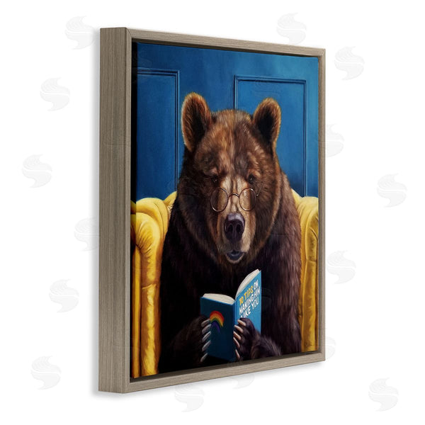 Stupell Industries Lucia Heffernan | Brown Bear Reading Dating Book